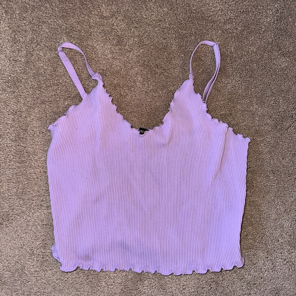Forever 21 size S/M purple cropped tank top